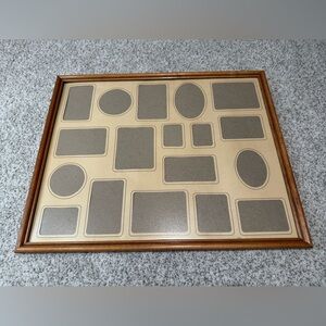 Vintage Wood Multi-Opening Collage Picture Frame – Holds 18 Photos – 21” x 17”